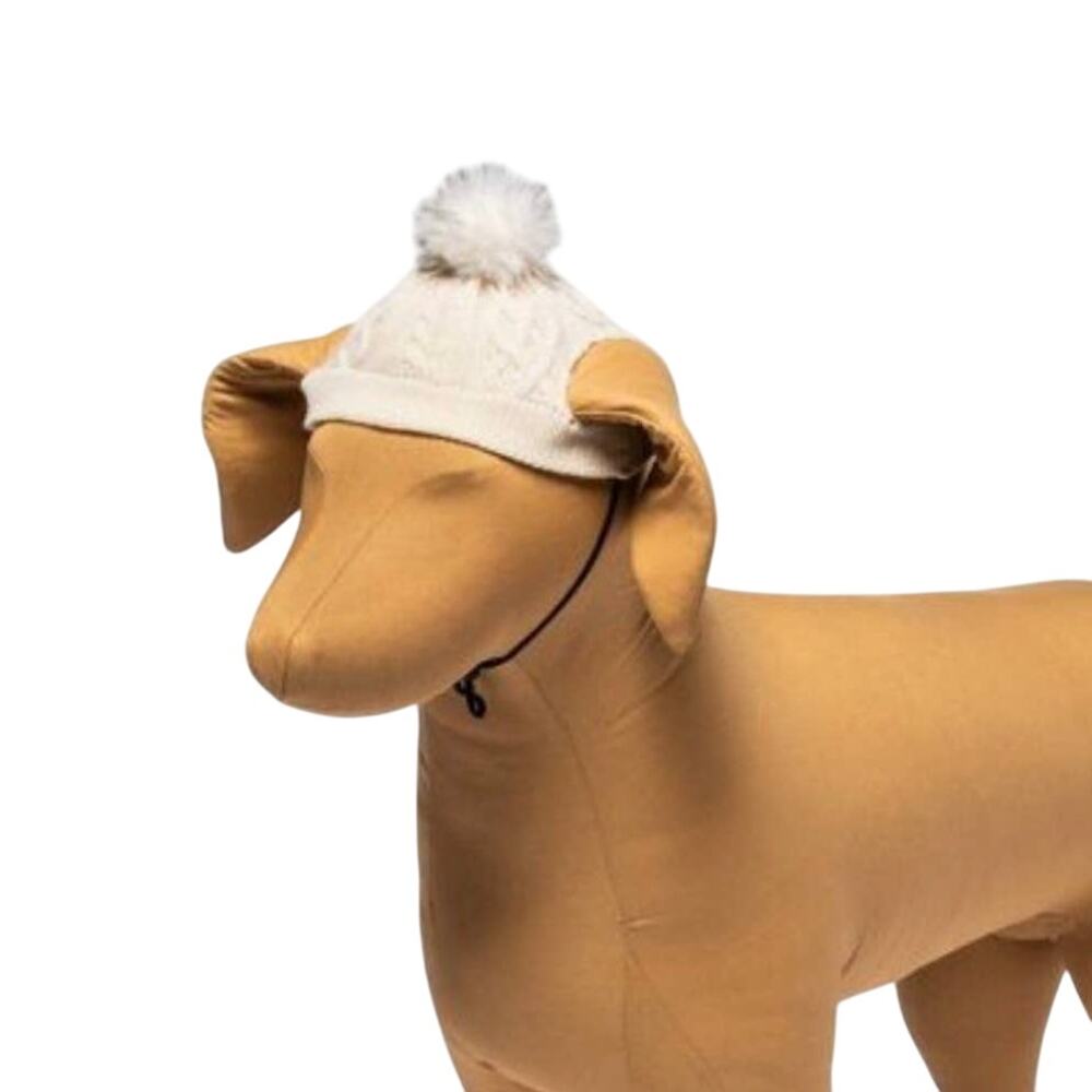 Dog Pet Hat Small / Medium Cream Knit Pet Clothes Accessory Boots & Barkley New